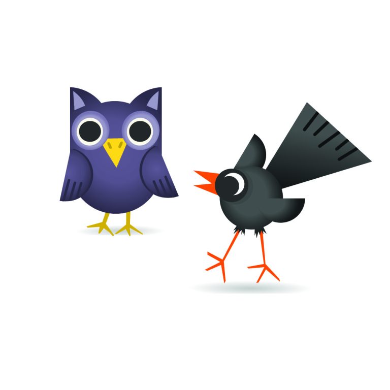owl and blackbird