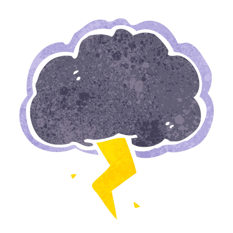storm cloud with lightning illustration